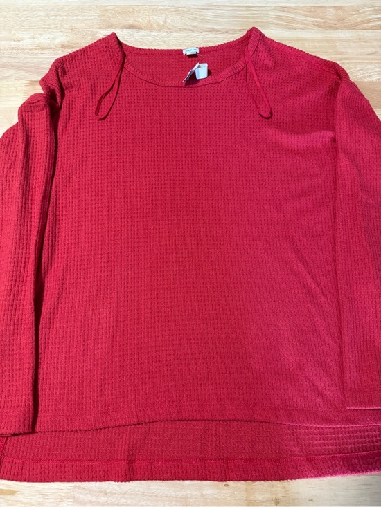 aerie Tops - Aerie Women’s Waffle Knit Sleep Shirt NWT Red Long Sleeve Size M